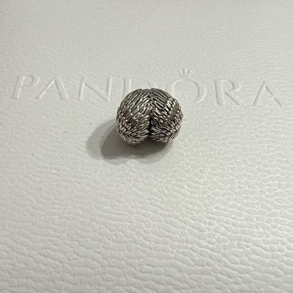 Pandora Silver Winged Feathers Heart Charm - Picture 3 of 3